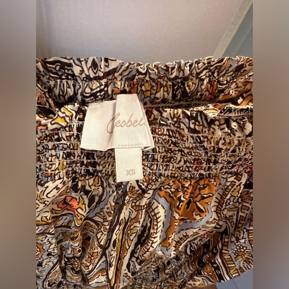 Cleobella Paisley Tiered Midi Dress in Tan and Cream - Picture 3 of 4